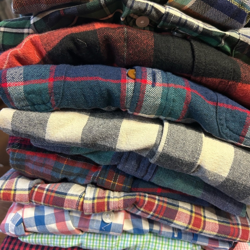 J. Crew Plaid Flannel Shirt in Green, Blue and Yellow